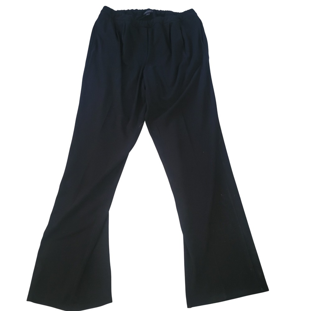 J Jill WearEver Collection Black Wide Leg Ponte Knit Pants M officecore comfy